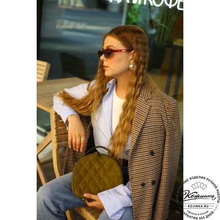 Женская кожаная сумка "Селин" (хаки)